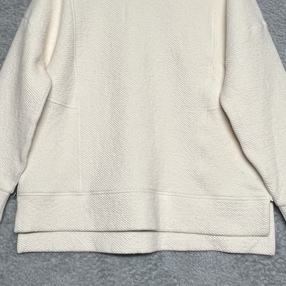 Calia Sweatshirt Tunic Womens Large Ivory Cream Elevate Side Zip Athleisure - Picture 2 of 14
